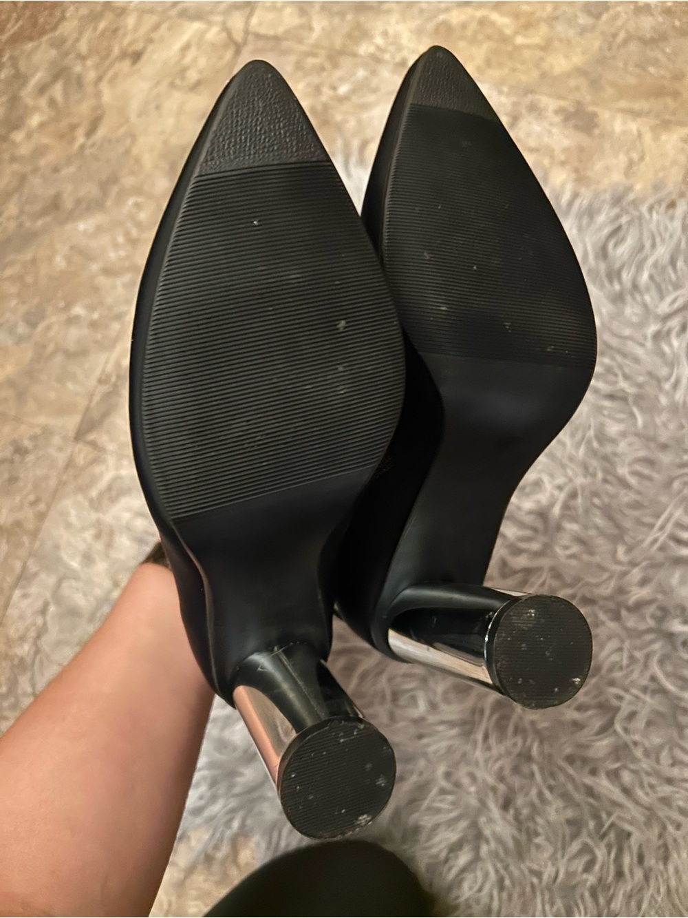Size 8 Dolls Kill Poster Grl "Elite" Black Neoprene Silver Heel Ankle Boots - Picture 9 of 14